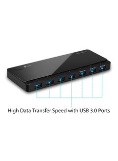 TP-LINK 7-Port USB 3.0 Hub, 5Gbps Transfer Rate with 12V/2.5A Power Adapter, 1-Meter USB 3.0 Cable, Plug and Play | UH700 Black  - Image 2