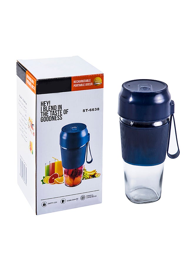 خلاط كهربائي وكوب عصر محمول 400.0 ml 50.0 W ST-6638 أزرق/شفاف - Image 2