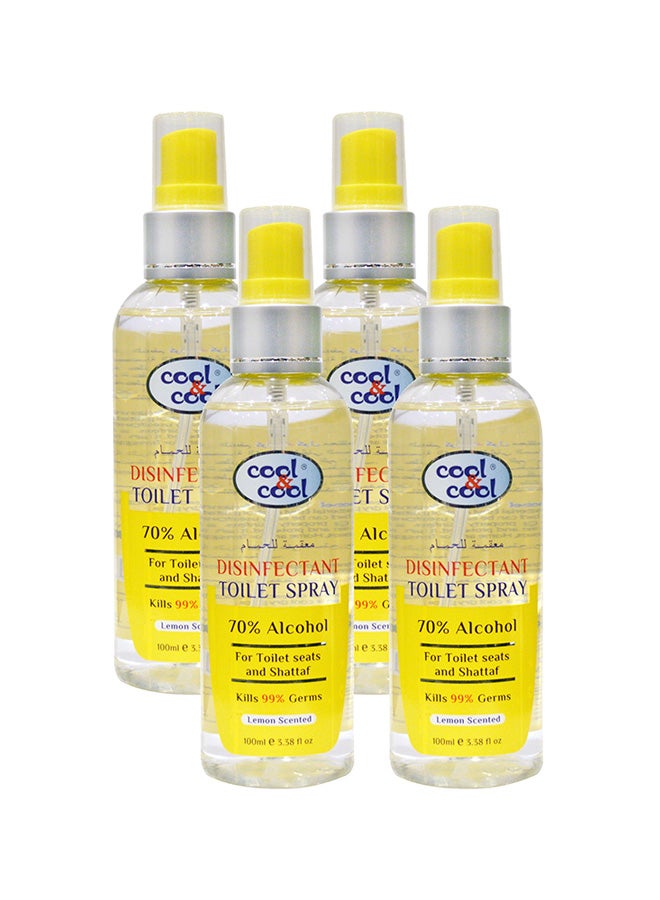 Cool & Cool Disinfectant Toilet Spray 100ml Pack of 4 Yellow - Image 1