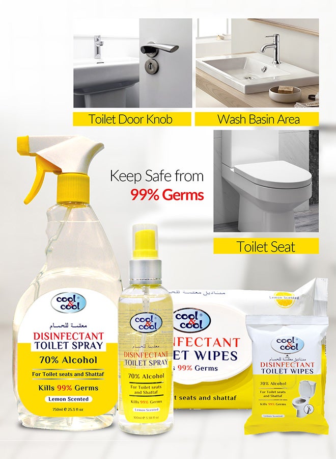 Cool & Cool Disinfectant Toilet Spray 100ml Pack of 4 Yellow - Image 2