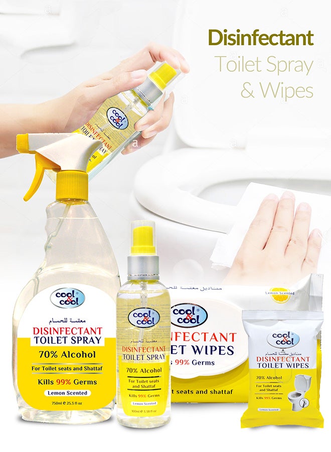 Cool & Cool Disinfectant Toilet Spray 100ml Pack of 4 Yellow - Image 3