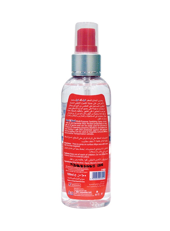 Cool & Cool - Anti Bacterial Disinfectant +Sanitizing Multi Purpose Spray 100ml Pack of 6 Red - Image 1