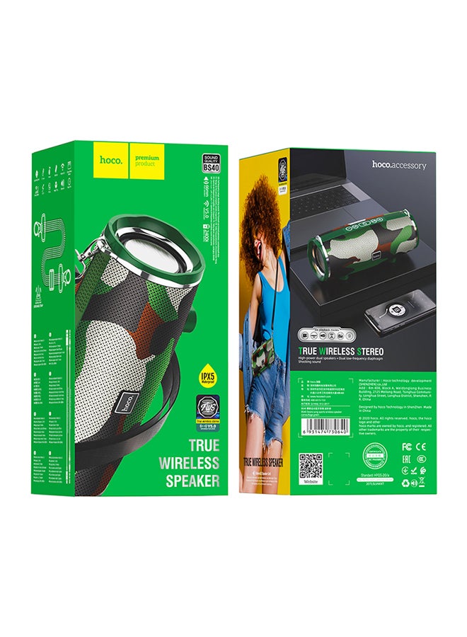 Hoco Desire Song Sports Wireless Speaker Green/Silver - Image 3