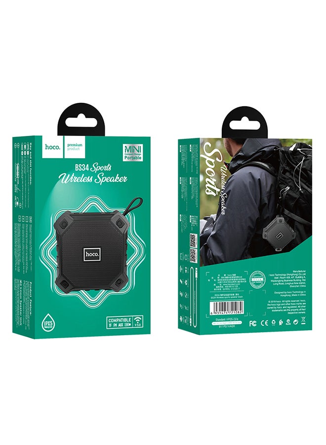 Hoco Wireless Sports Speaker BS34 Black - Image 2
