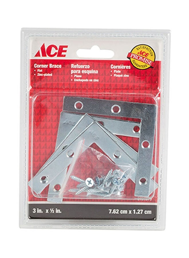 ACE Flat Corner Brace (Set Of 4) multicolour 76mm 