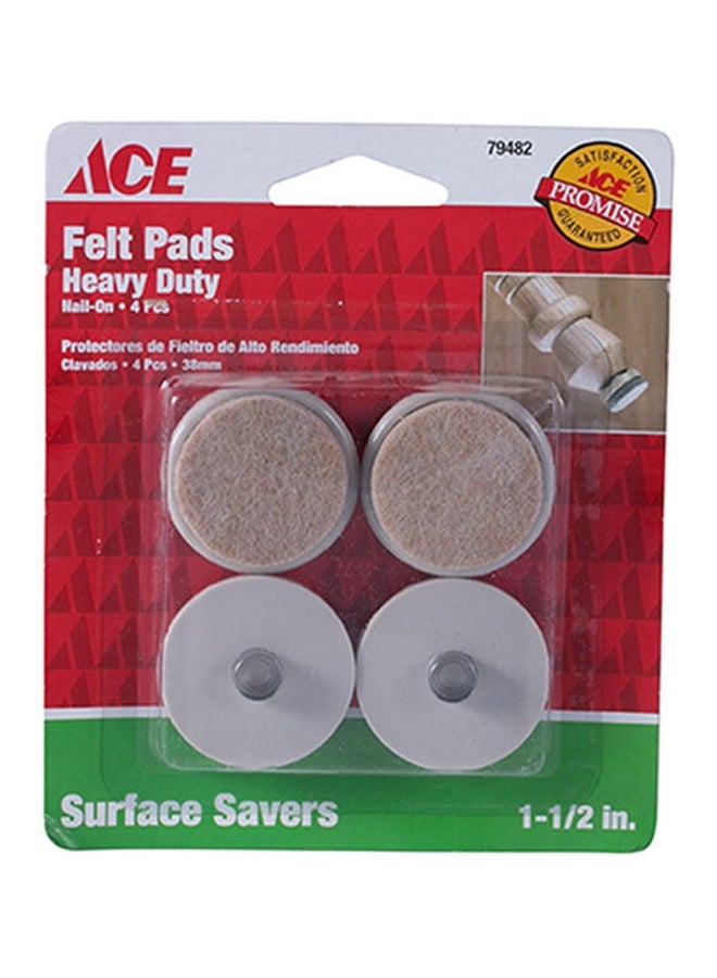ACE 4-Piece Felt Pads White/Beige/Silver