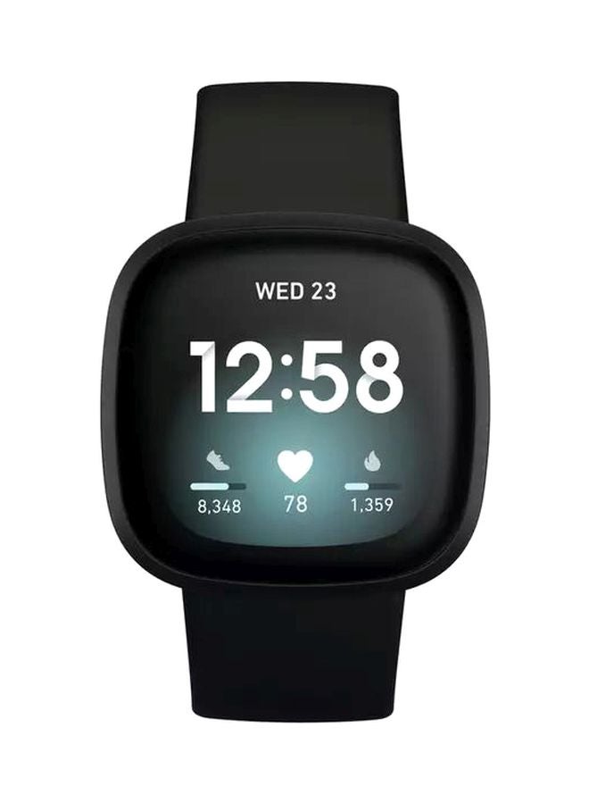 Fitbit - Versa 3 Health & Fitness Smartwatch with 6-months Premium Membership Included Built-in GPS Daily Readiness Score and Up To 6+ Days Battery Black/Black Aluminium - Image 1