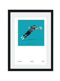 Liverpool Alisson Becker Classic Goalkeeper Kit Digital Art Poster With Frame White/Blue/Black 30x40cm