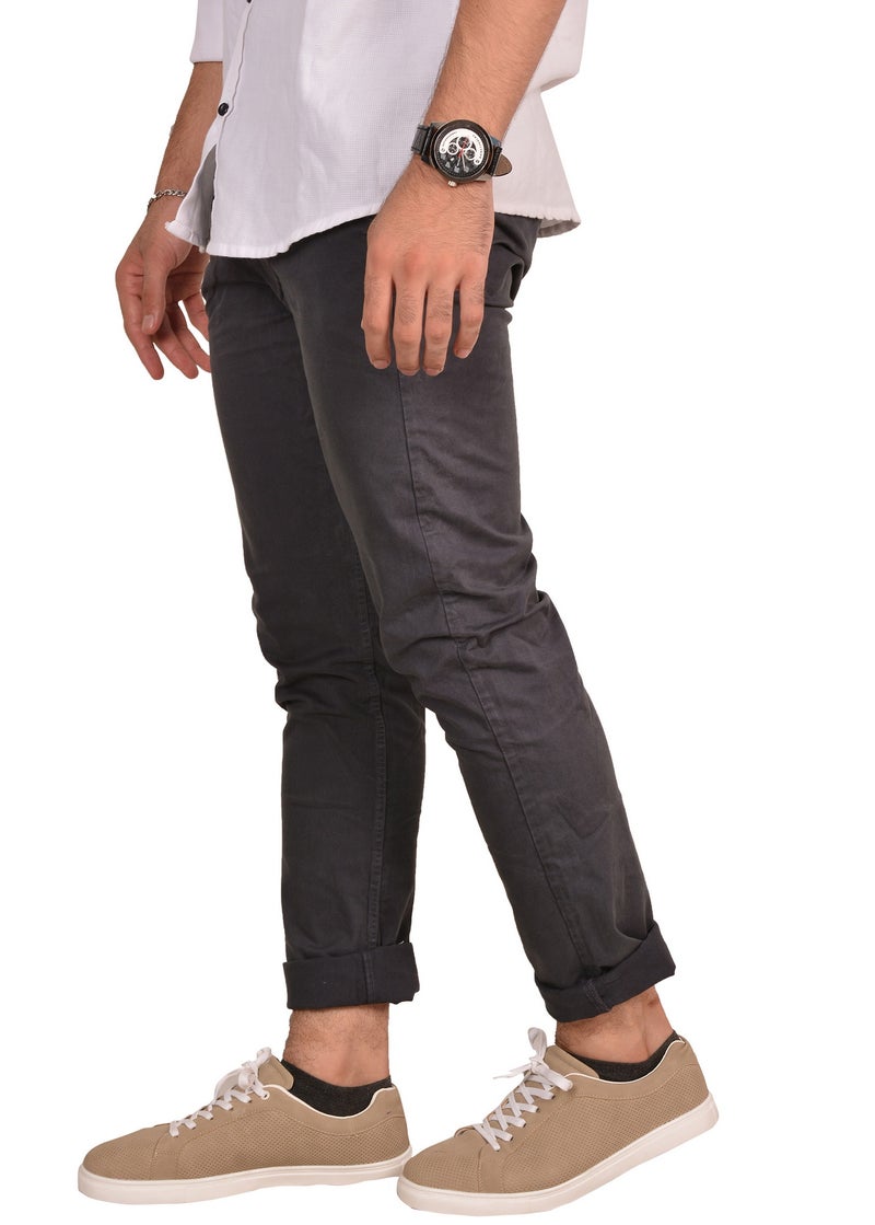 WHITE RABBIT - Casual Solid Chino Pant Dark Grey - Image 1