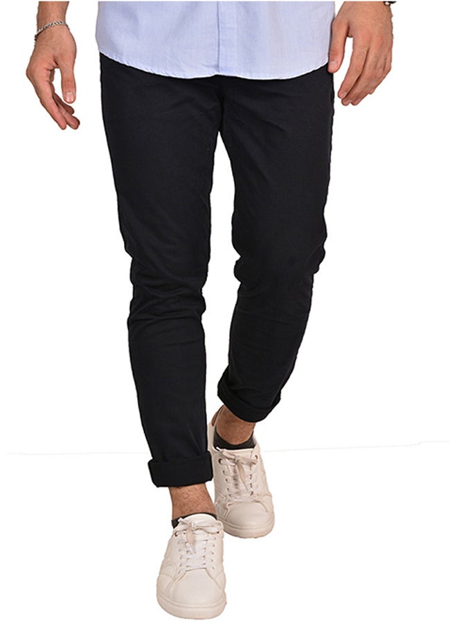 WHITE RABBIT Casual Solid Chino Pant Navy Blue  - Image 1
