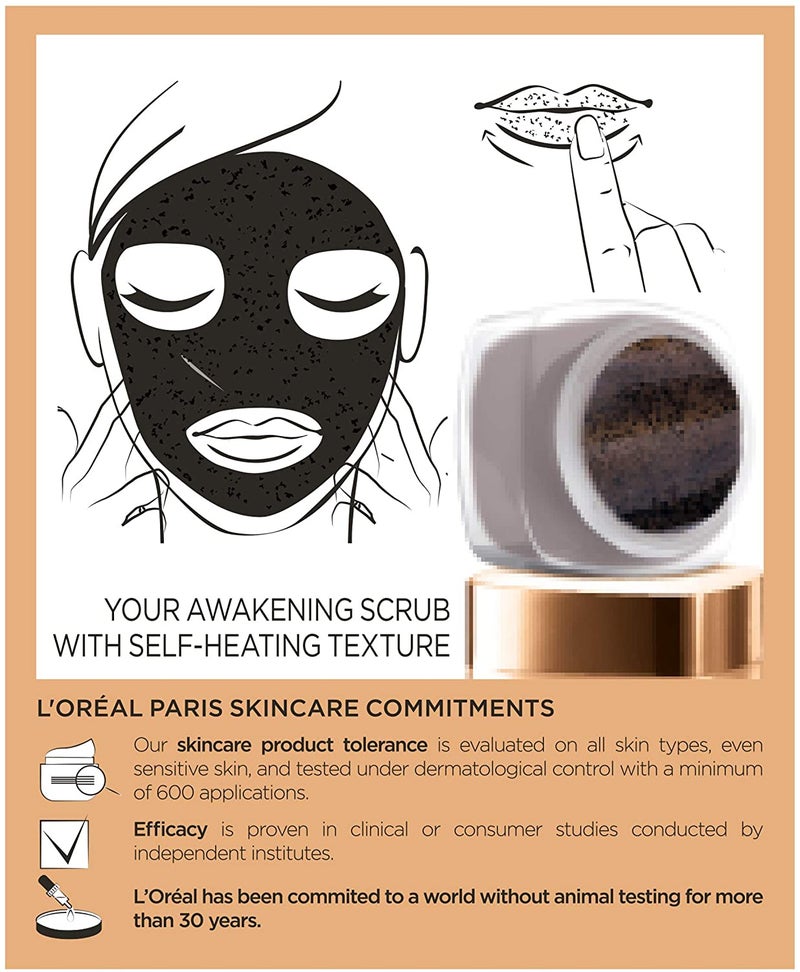 L'OREAL PARIS - Smooth Sugar Wake-Up Coffee Face and Lip Scrub Brown 50ml - Image 1