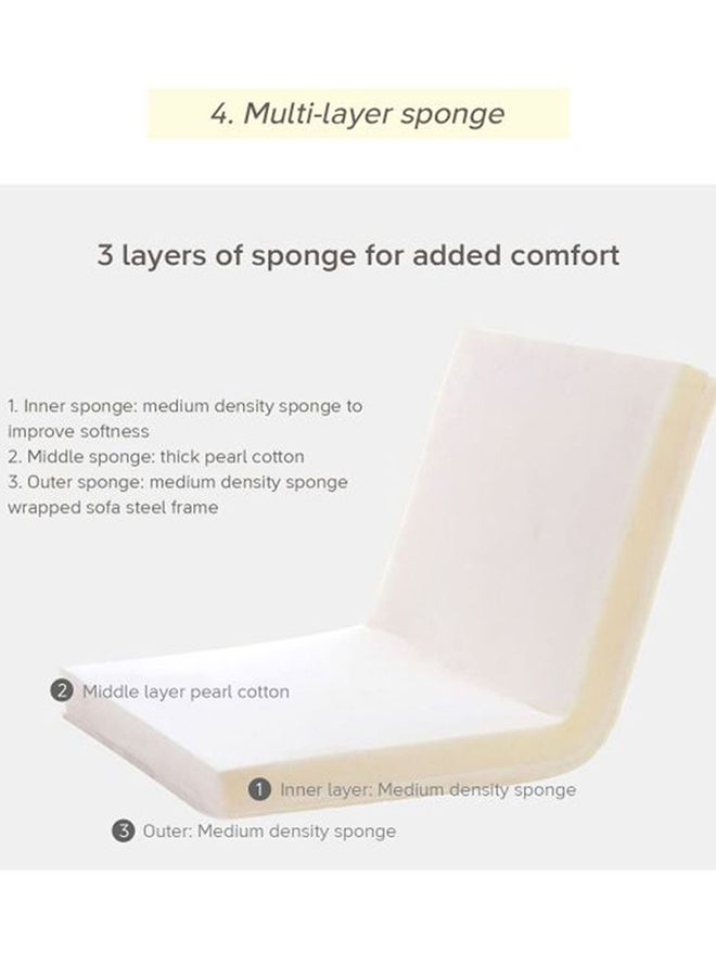 Generic - Foldable Chair With Head Cushion Grey 120x50x15cm - Image 1