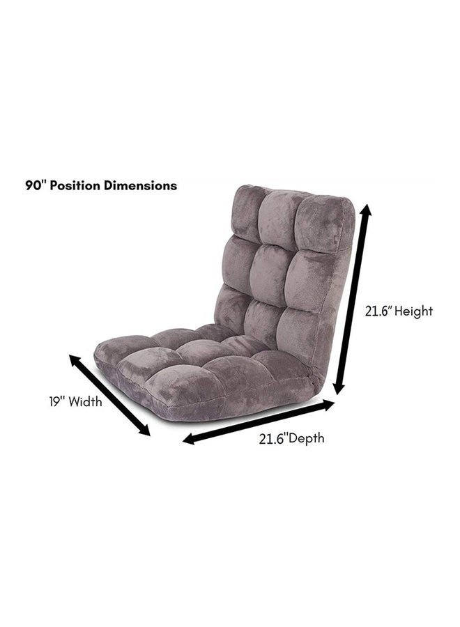 Generic - Foldable Chair With Head Cushion Grey 120x50x15cm - Image 1