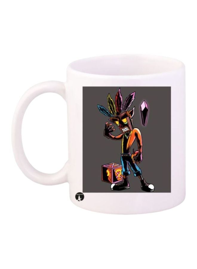 Crash Video Game Printed Mug White/Grey/Orange