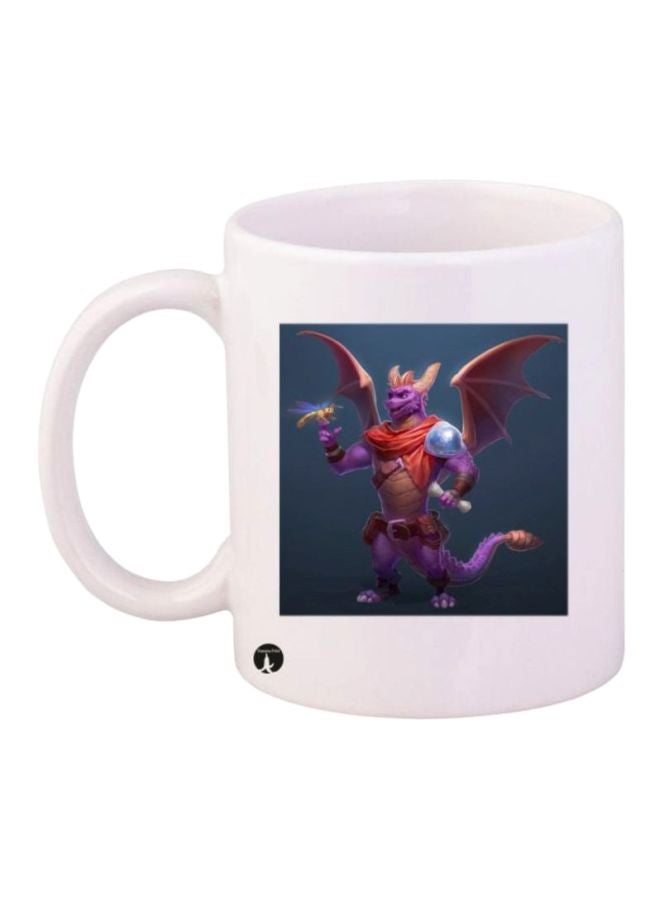 كوب بطباعة تمثل لعبة الفيديو Spyro أبيض/ أرزق/ أرجواني