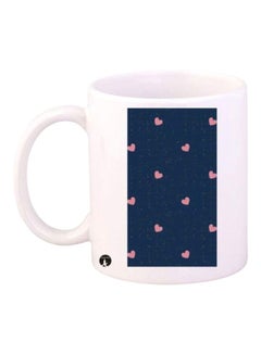 Heart Printed Mug White/Blue/Pink