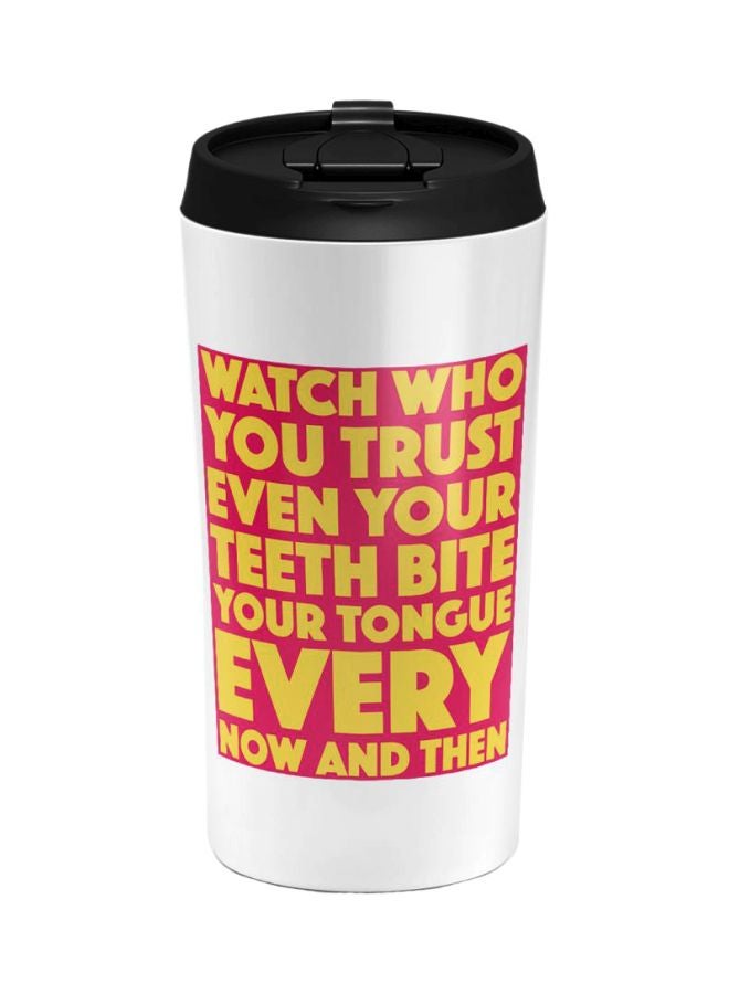 LOUD UNIVERSE Stainless Steel Travel Tumbler With Acrylic Lid White/Yellow/Red 