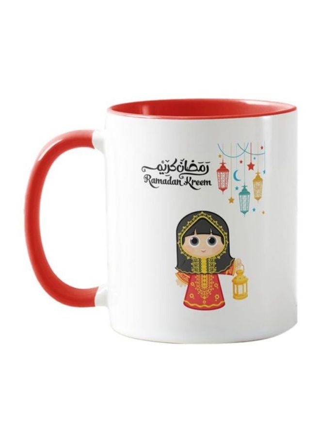 1st Piece - Ramadan Printed Coffee Mug White/Red/Black - Image 1