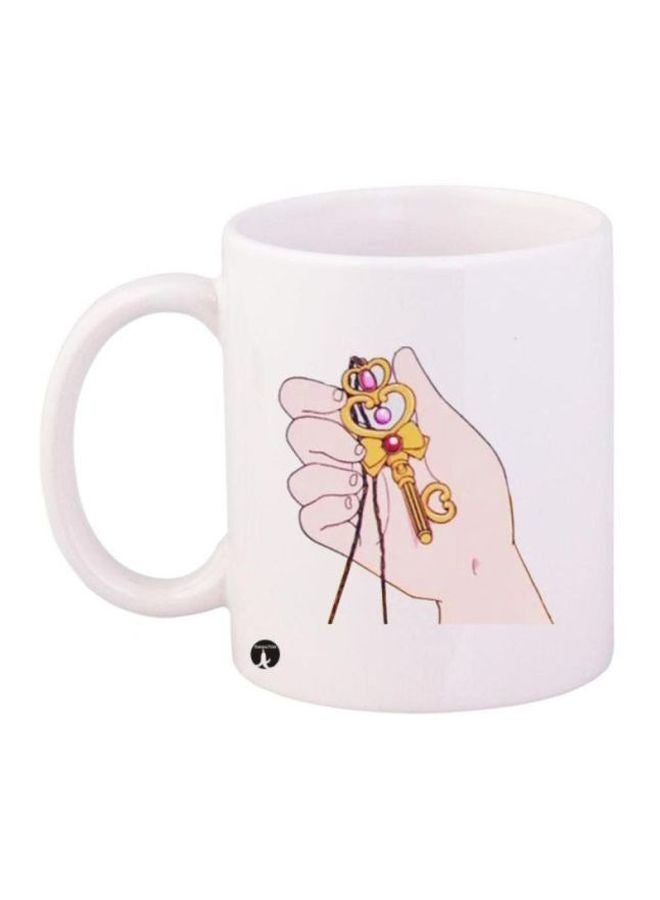 BP Hand Printed Mug White/Beige/Gold