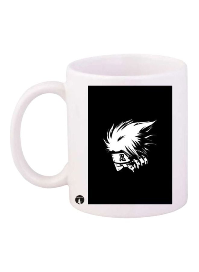 BP Durable Heat-Resistant Thick Wall Designed Ergonomic Handled Anime Naruto Printed Mug Black/White