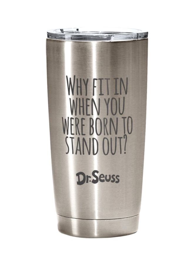 LOUD UNIVERSE Stainless Steel Travel Tumbler With Acrylic Lid Silver/Black 