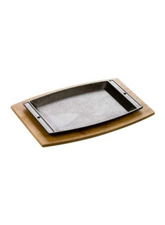 LODGE 2-Piece Chef Tray Set Black/Beige Platter 11.5x7.75, Underliner 13.5x10inch  - Image 1