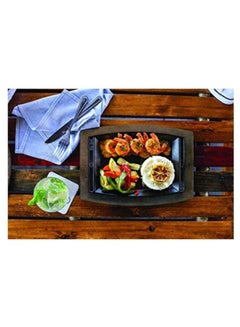 LODGE 2-Piece Chef Tray Set Black/Beige Platter 11.5x7.75, Underliner 13.5x10inch  - Image 3