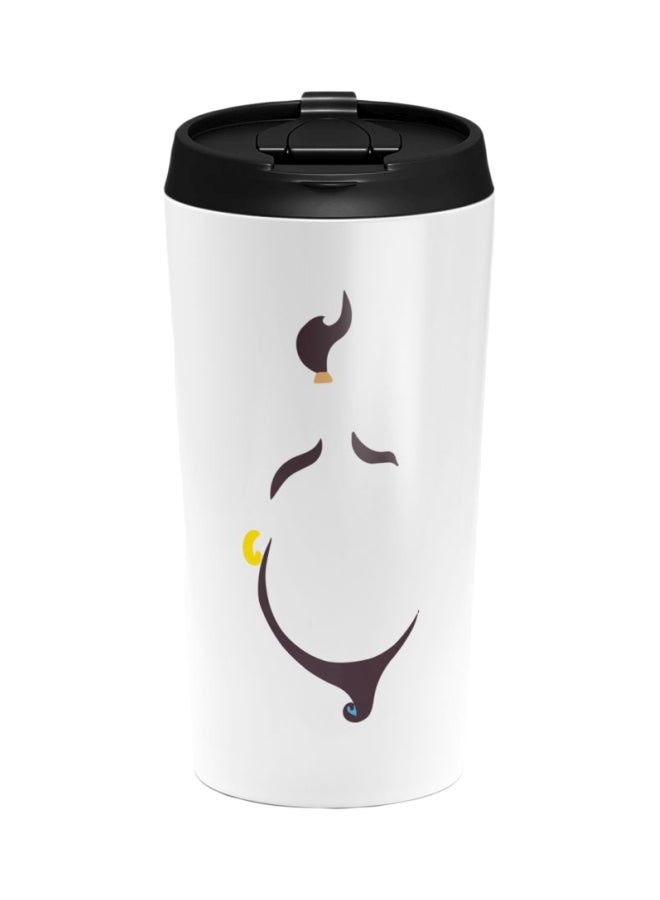 LOUD UNIVERSE Stainless Steel Travel Tumbler With Acrylic Lid White/Black 12x8x8cm 