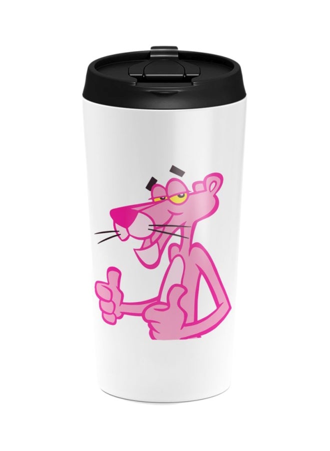 LOUD UNIVERSE Stainless Steel Travel Tumbler With Acrylic Lid Pink/White/Black 12x8x8cm  - Image 1