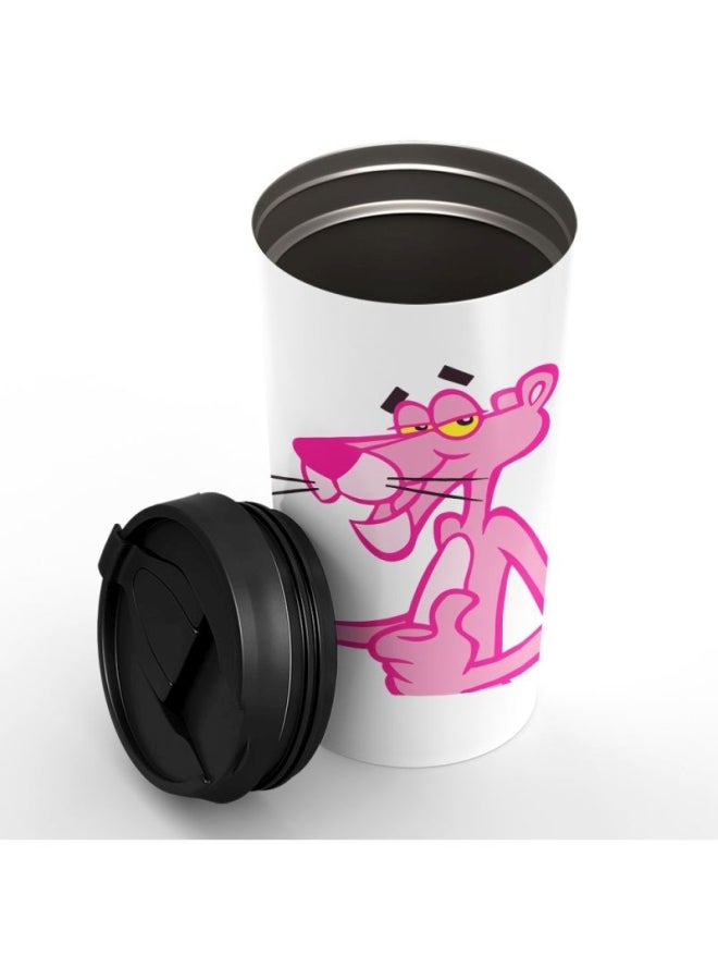 LOUD UNIVERSE Stainless Steel Travel Tumbler With Acrylic Lid Pink/White/Black 12x8x8cm  - Image 2