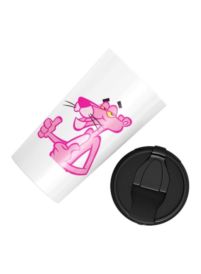 LOUD UNIVERSE Stainless Steel Travel Tumbler With Acrylic Lid Pink/White/Black 12x8x8cm  - Image 3