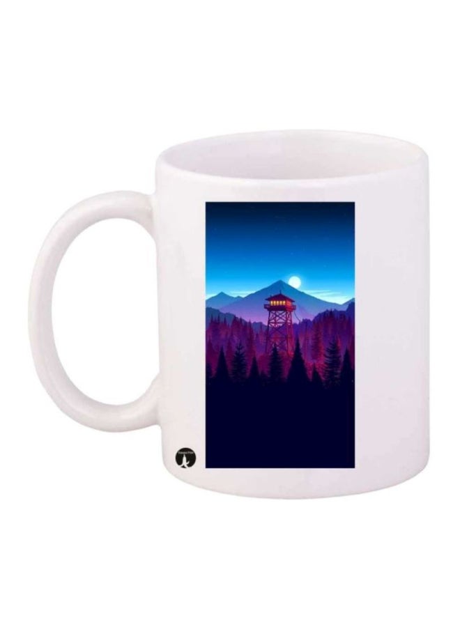 مج بتصميم مطبوع من جرافيتي فولز أبيض/أزرق/أسود/أصفر