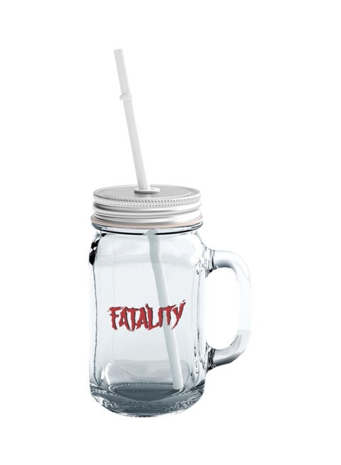 Glass Mason Jar With Lid And Straw Clear