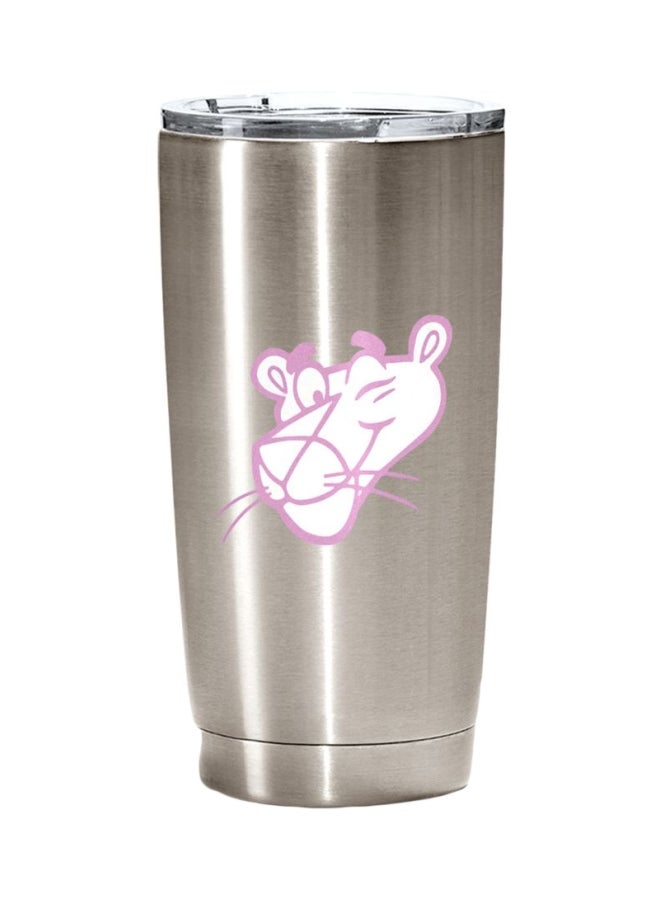 LOUD UNIVERSE Stainless Steel Travel Tumbler With Acrylic Lid Silver/White/Pink 