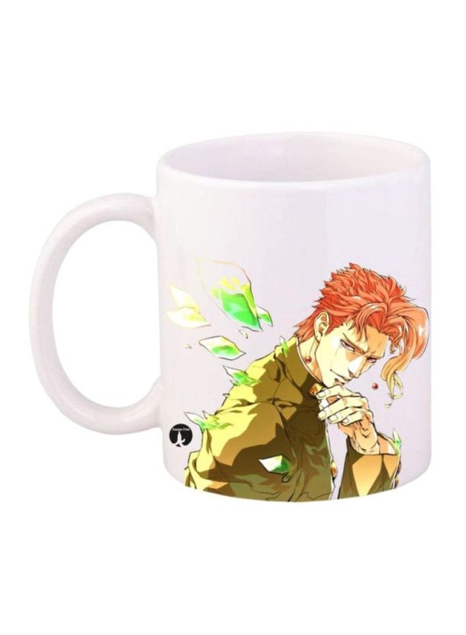 بي بي مج قهوة مطبوع عليه صورة من مسلسل الرسوم المتحركة Jojo'S Bizarre Adventure أبيض/ أصفر/ برتقالي