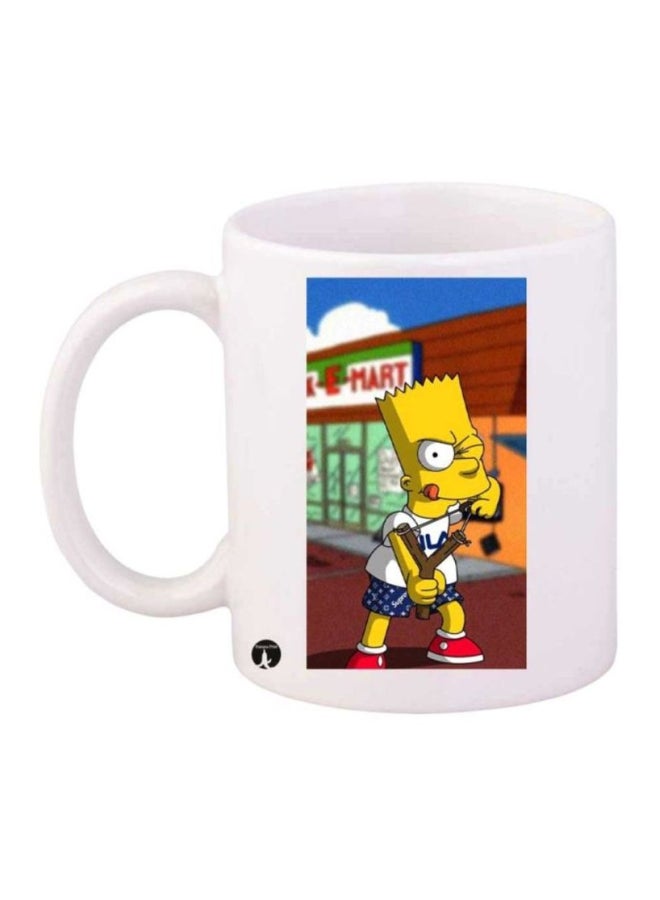 كوب مطبوع بتصميم مسلسل The Simpsons بني/أصفر/أبيض