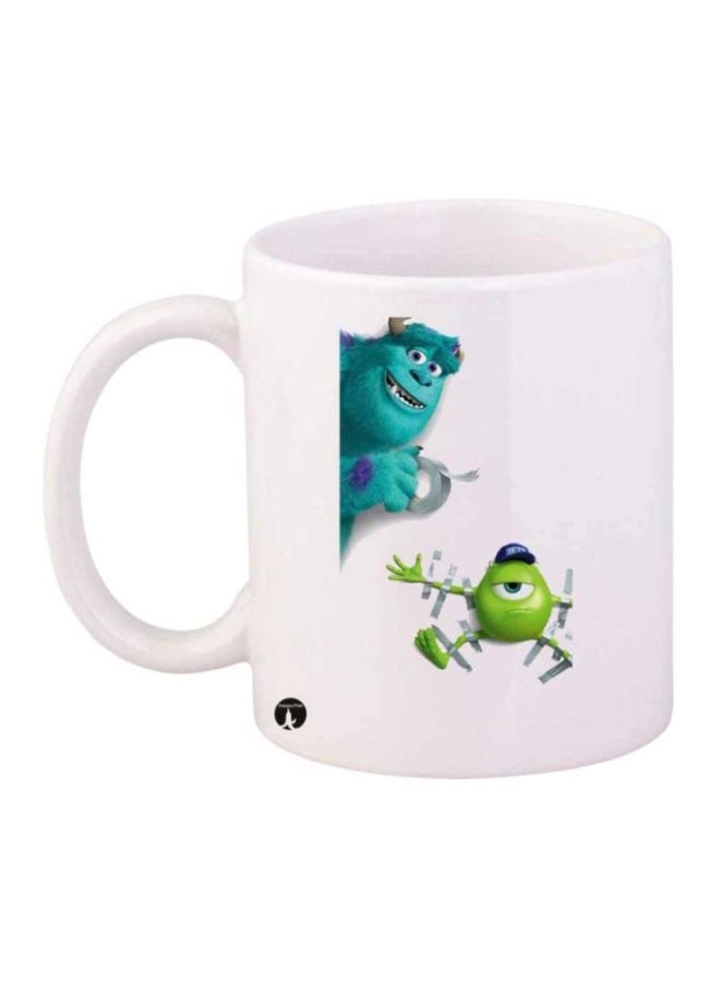 Monster Inc Printed Mug White/Blue/Green