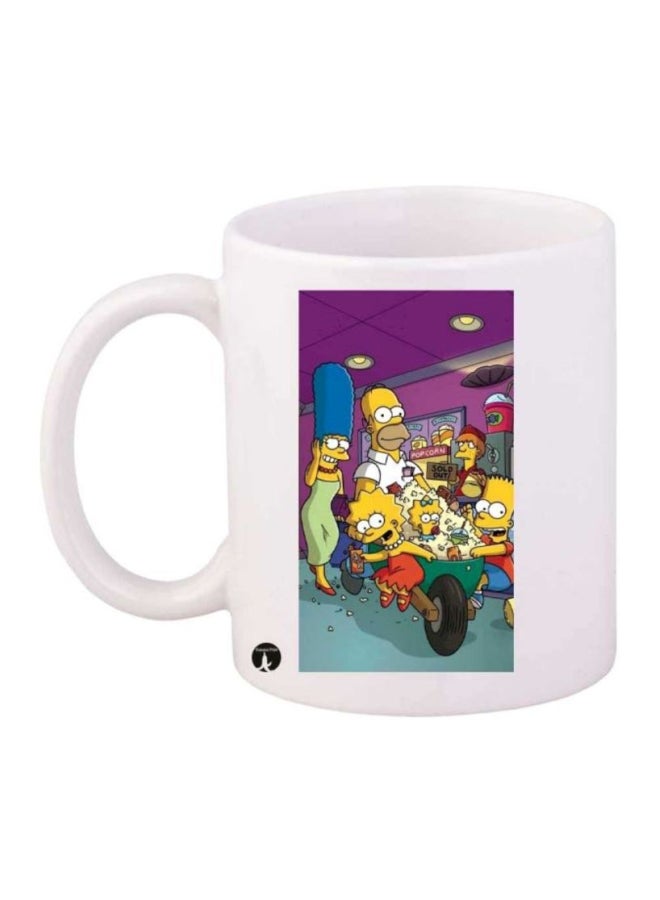كوب مطبوع بتصميم مسلسل The Simpsons أبيض/أرجواني/أصفر