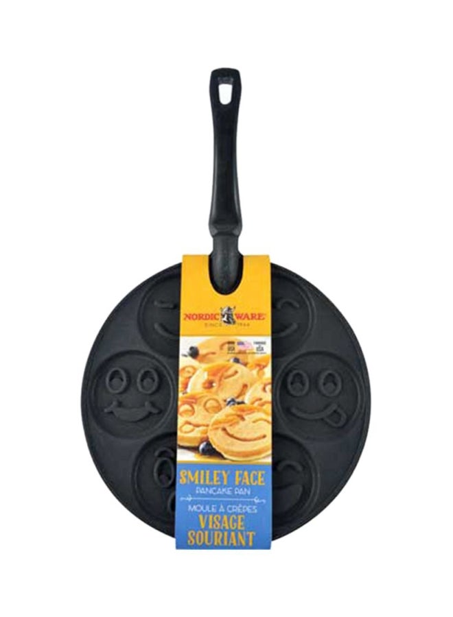 Smily Face Pancake Pan Black 17.5x10.2x2.5inch - v1603805287/N19559247A_1