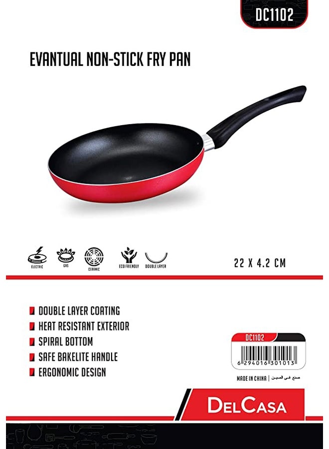 ديلكاسا مقلاة قلي بسطح مانع للالتصاق أحمر/أسود 20سم - Image 2