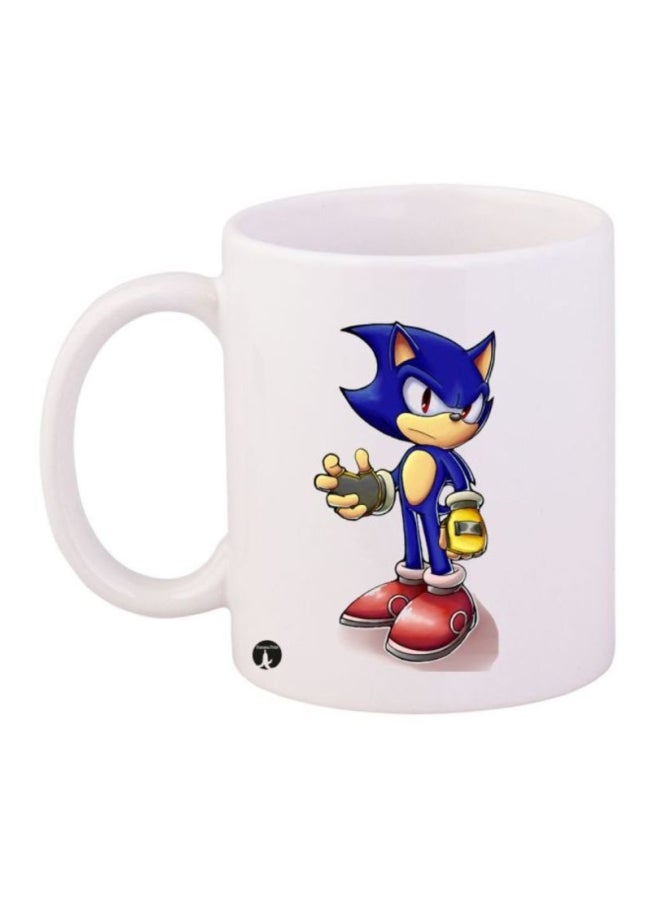 Sonic Video Game Printed Mug White/Blue/Red