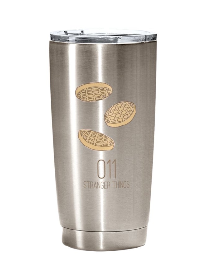 LOUD UNIVERSE Stainless Steel Travel Tumbler With Acrylic Lid Silver/Brown 