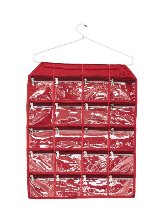 Kuber Industries 20 Pockets Wall Hanging Organizer Red  - Image 1