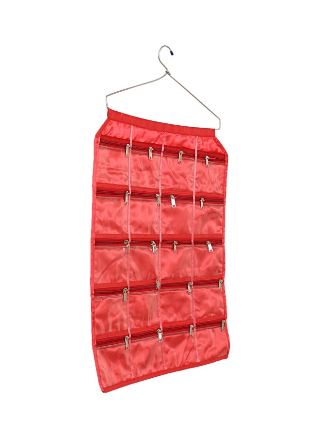 Kuber Industries 20 Pockets Wall Hanging Organizer Red  - Image 3