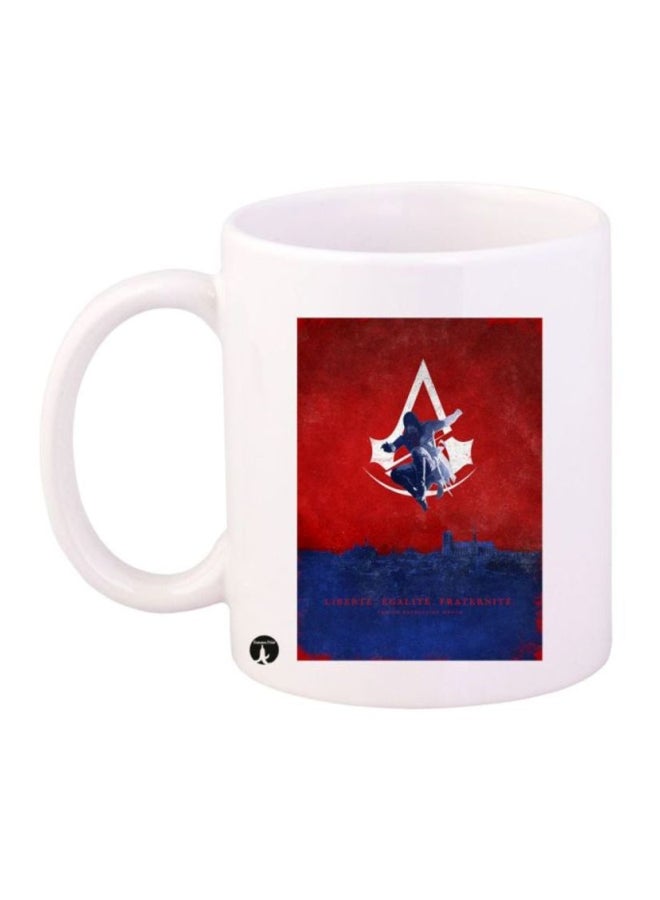 Assassin's Creed Video Game Printed Mug White/Red/Blue