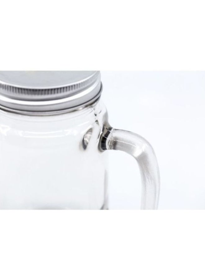 LOUD UNIVERSE Pink Panther Printed Glass Mason Jar With Straw Lid Clear/Pink  - Image 2