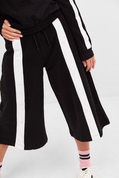 BlueAge Pure Sport Knitted Front Lining Sweatpants Black/White  - Image 2