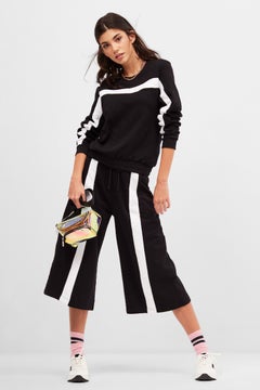 BlueAge Pure Sport Knitted Front Lining Sweatpants Black/White  - Image 3