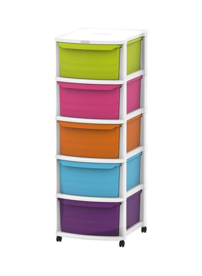 هوم بوكس خزانة تخزين مزودة بـ 5 أدراج من كيفن متعدد الألوان 114x50x40سم