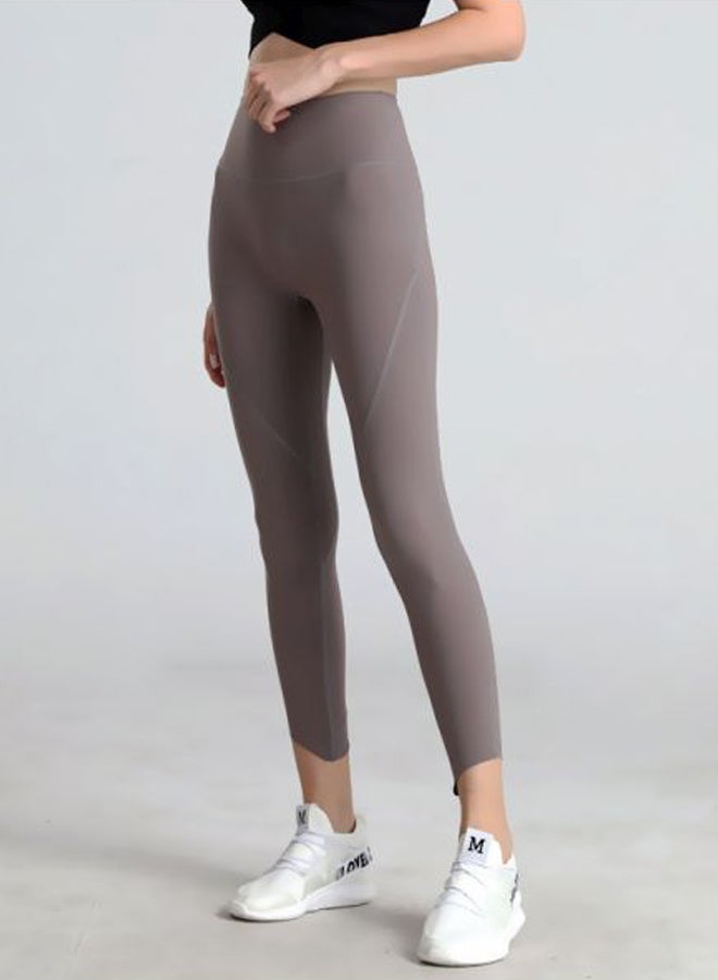 QiaoKai - Solid High Rise Leggings Purple - Image 1